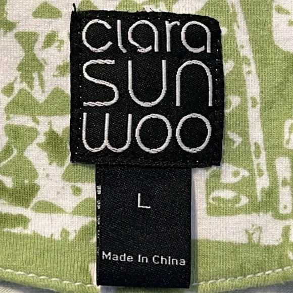 Clara Sun Woo Aztec Tribal Printed Jacket Green White Full Zip Cotton Size Large - Picture 6 of 14